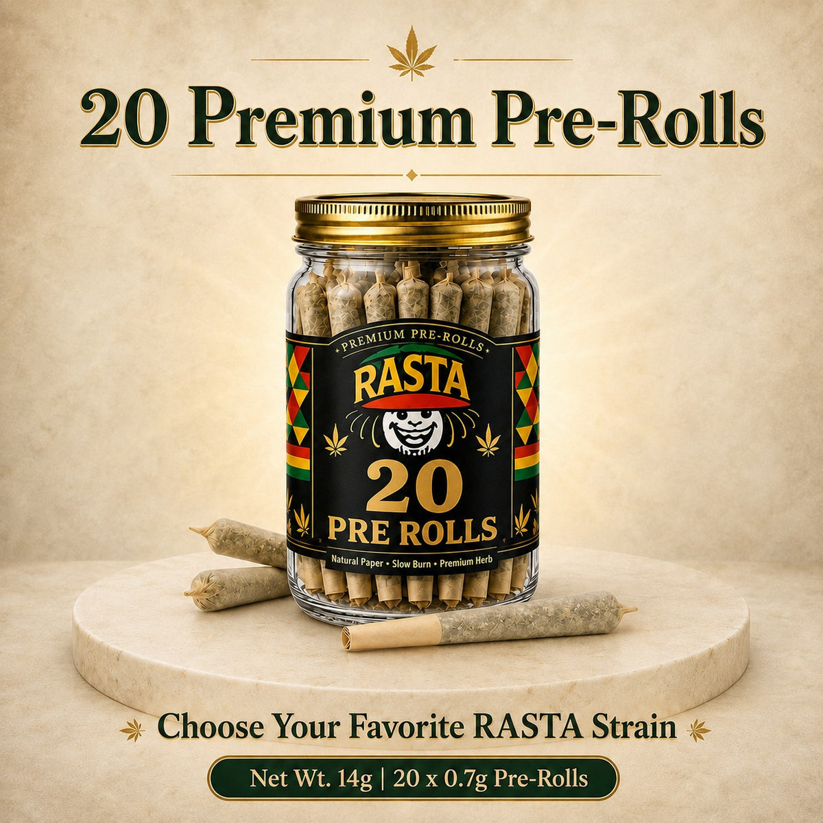 20 Pack of Rasta Rolls